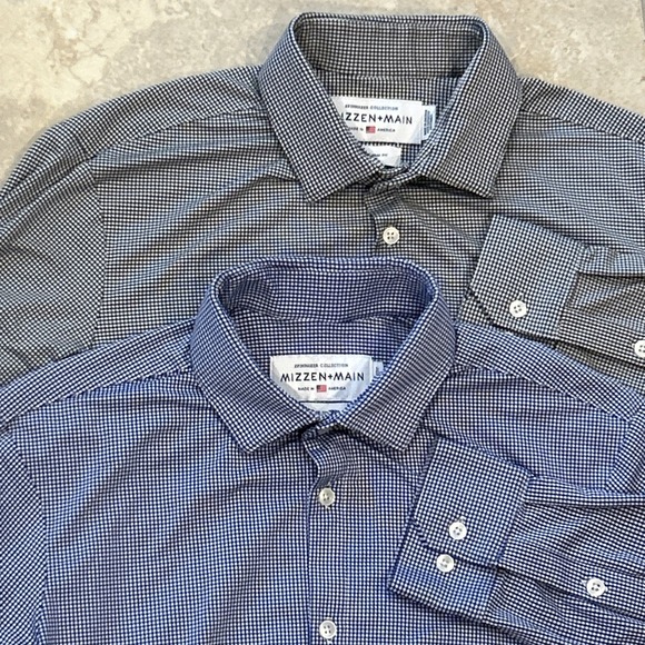 Lot of 2 Mizzen + Main Spinnaker Shirt Men Large Trim Long Sleeve Button Stretch - Picture 1 of 9